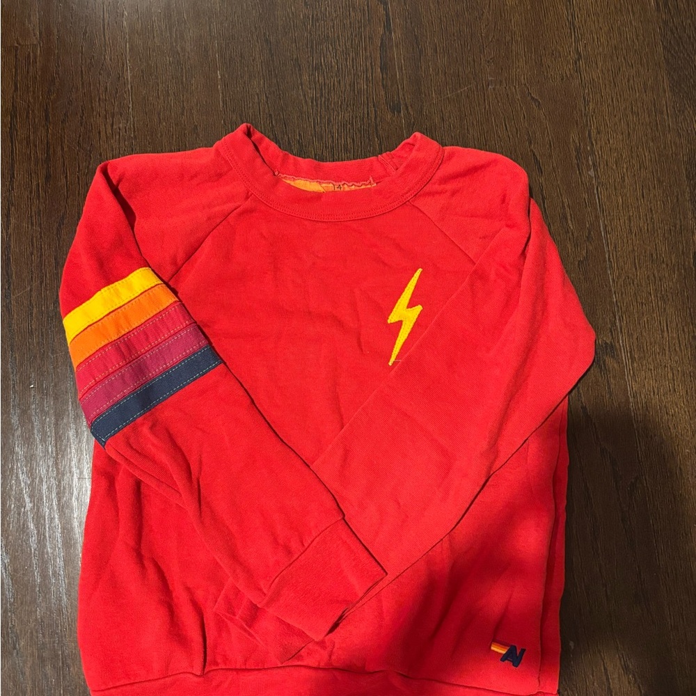 Aviator nation Red Kids Sweatshirt with Lightning Bolt